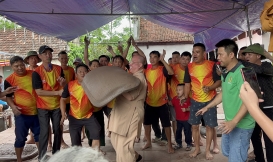 Công Đức 2 pho hộ pháp trị giá 120 triệu và tài trợ giải pháo đất cổ truyền thôn vũ xá xã Quang Khải huyện tứ kỳ tỉnh Hải Dương 38 triệu